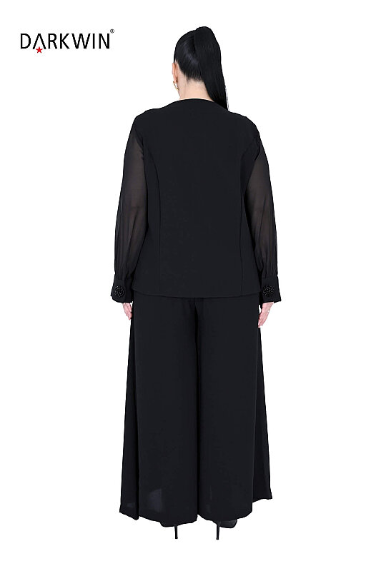 P9925 DARKWIN BLUZ-PANTOLON SIYAH - 4