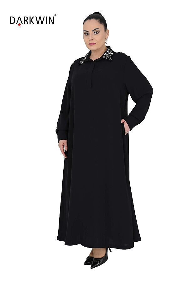 P9938 DARKWIN ELBİSE SIYAH - 4