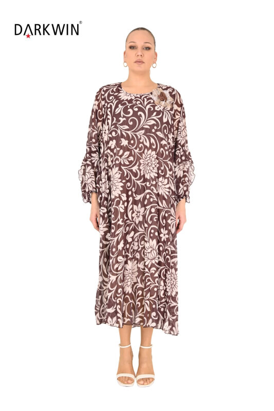 Y6003 DARKWIN ELBİSE KAHVE - DARKWIN