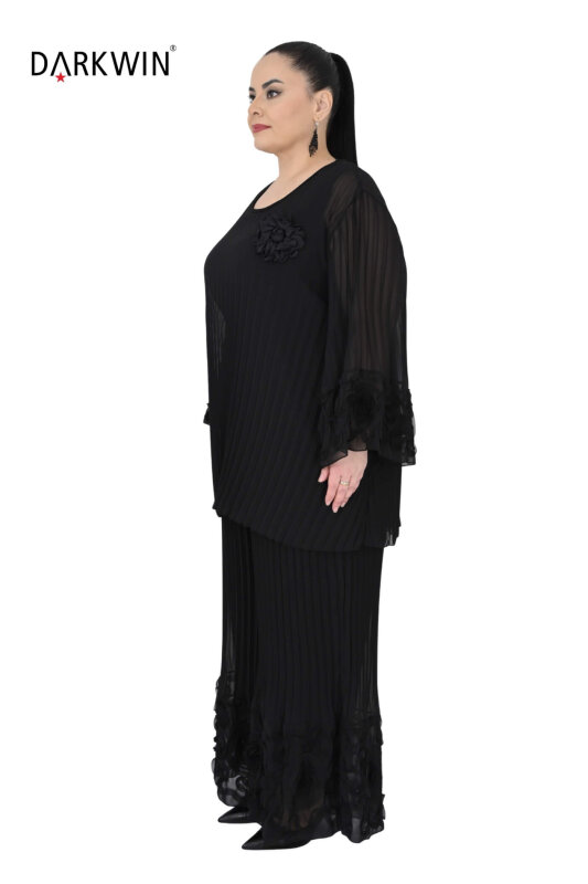 Y6015 DARKWIN BLUZ-PANTOLON SIYAH - 4