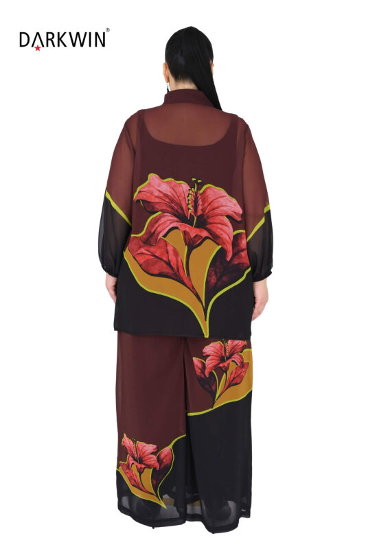 Y6026 DARKWIN BLUZ-PANTOLON KAHVE - 3