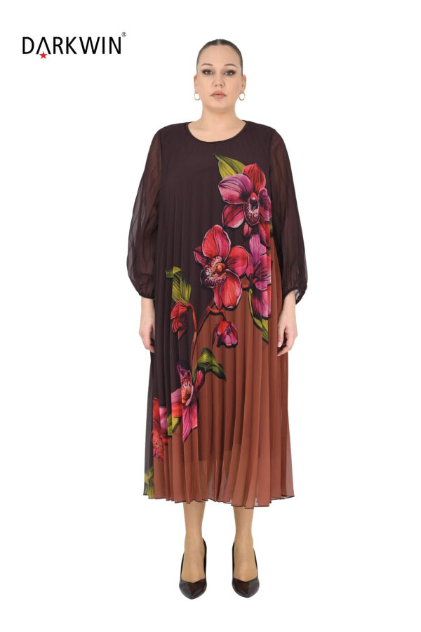 Y6028 DARKWIN ELBİSE KAHVE - 1