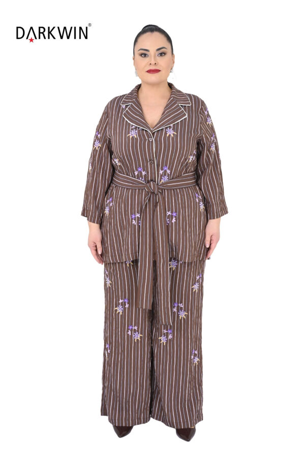 Y6031 DARKWIN CEKET-PANTOLON KAHVE - 1