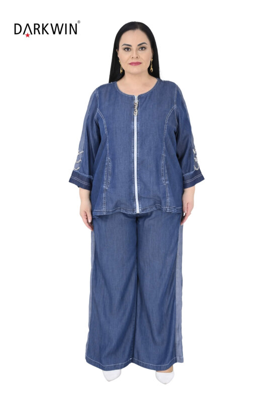 Y8004 DARKWIN BLUZ-PANTOLON MAVI - DARKWIN