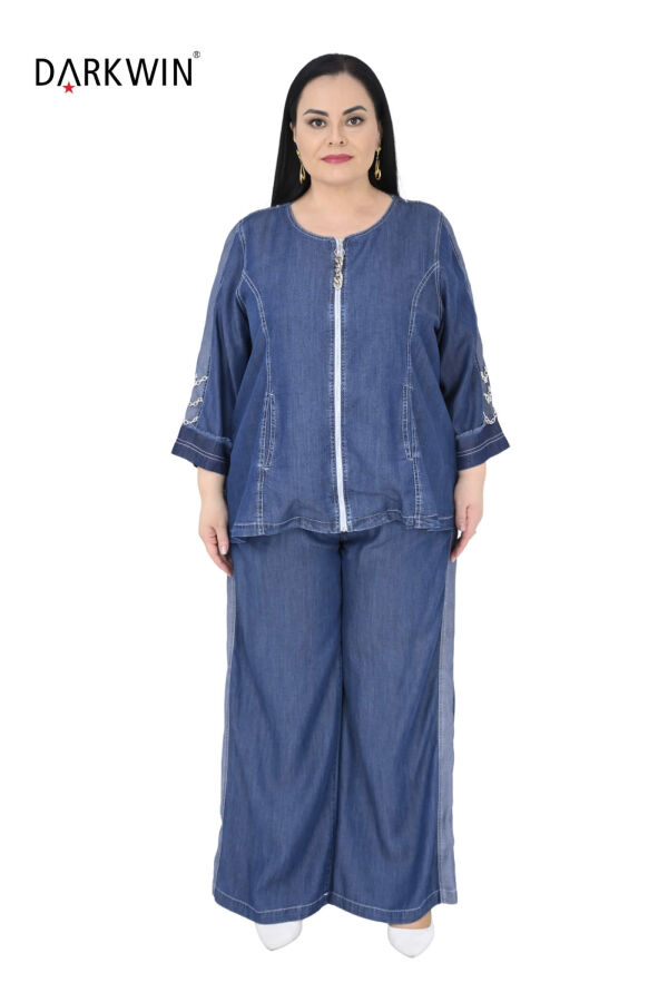 Y8004 DARKWIN BLUZ-PANTOLON MAVI - 1