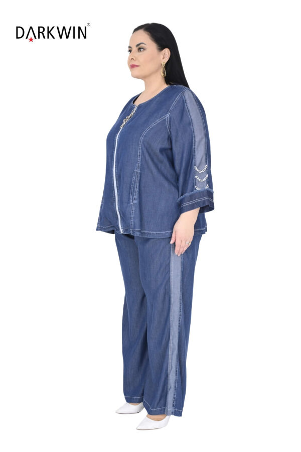 Y8004 DARKWIN BLUZ-PANTOLON MAVI - 2