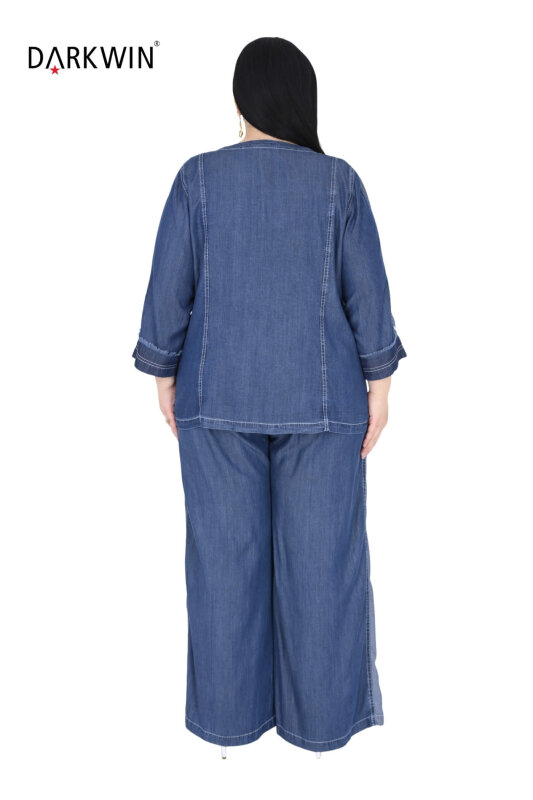 Y8004 DARKWIN BLUZ-PANTOLON MAVI - 3