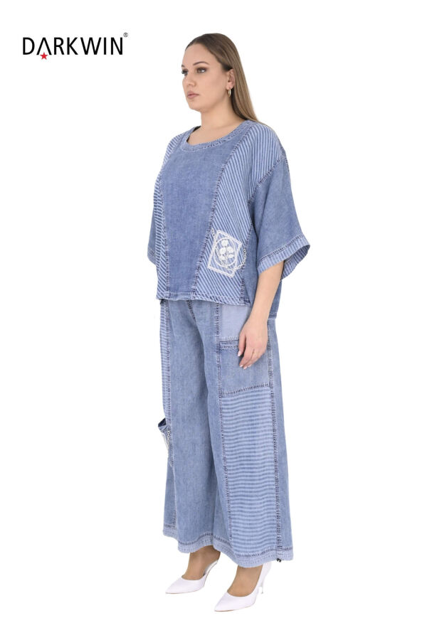 Y8006 DARKWIN BLUZ-PANTOLON MAVI - 2