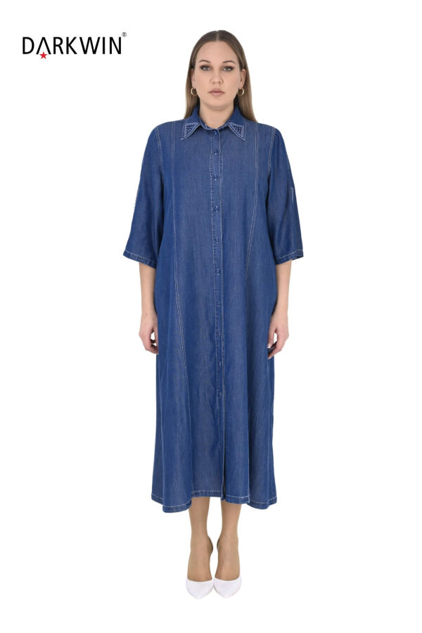 Y8007 DARKWIN ELBİSE MAVI - 1