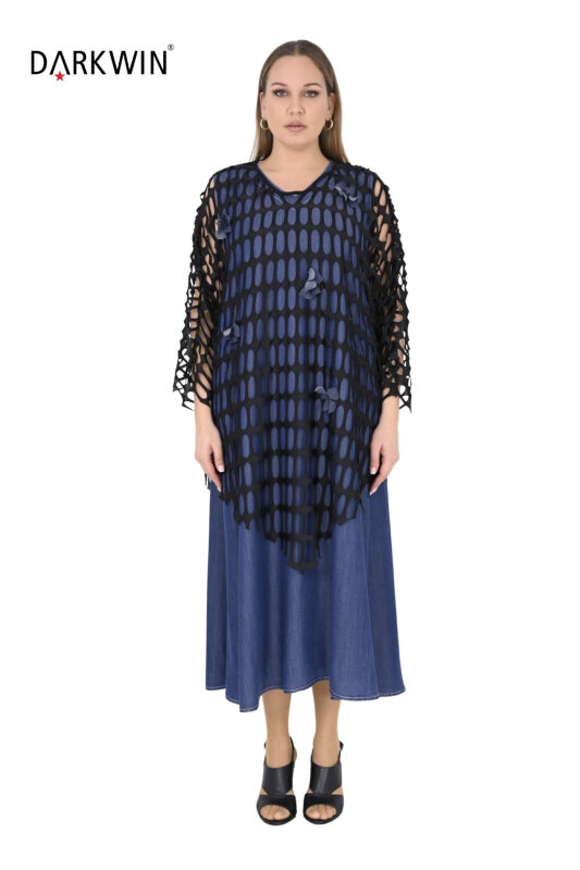 Y8008 DARKWIN ELBİSE MAVI - DARKWIN