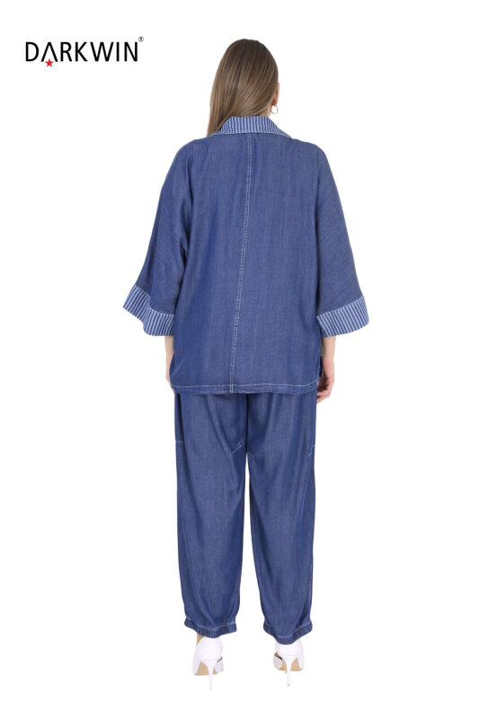 Y8025 DARKWIN BLUZ-PANTOLON MAVI - 3