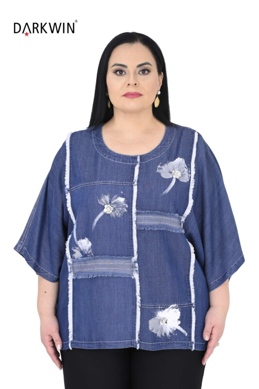 Y8028 DARKWIN BLUZ MAVI - DARKWIN