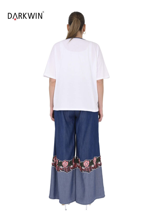 Y8029 DARKWIN BLUZ-PANTOLON BEYAZ-MAVİ - 3