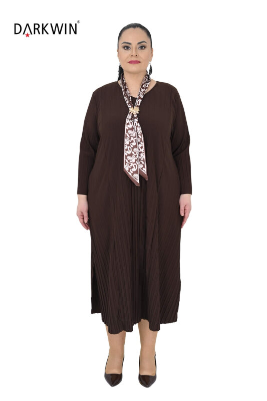 Y9002 DARKWIN ELBİSE KAHVE - DARKWIN