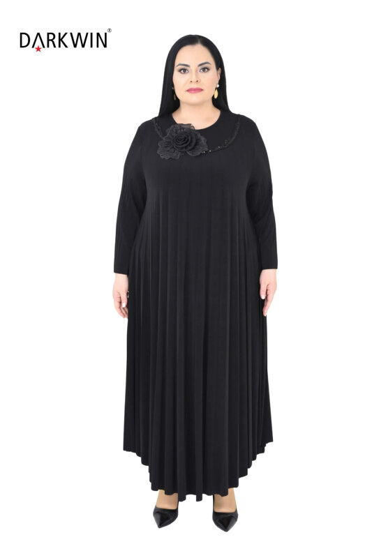 Y9015 DARKWIN ELBİSE SIYAH - DARKWIN